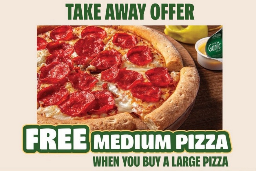 Buy Large get Medium Take Away Offer